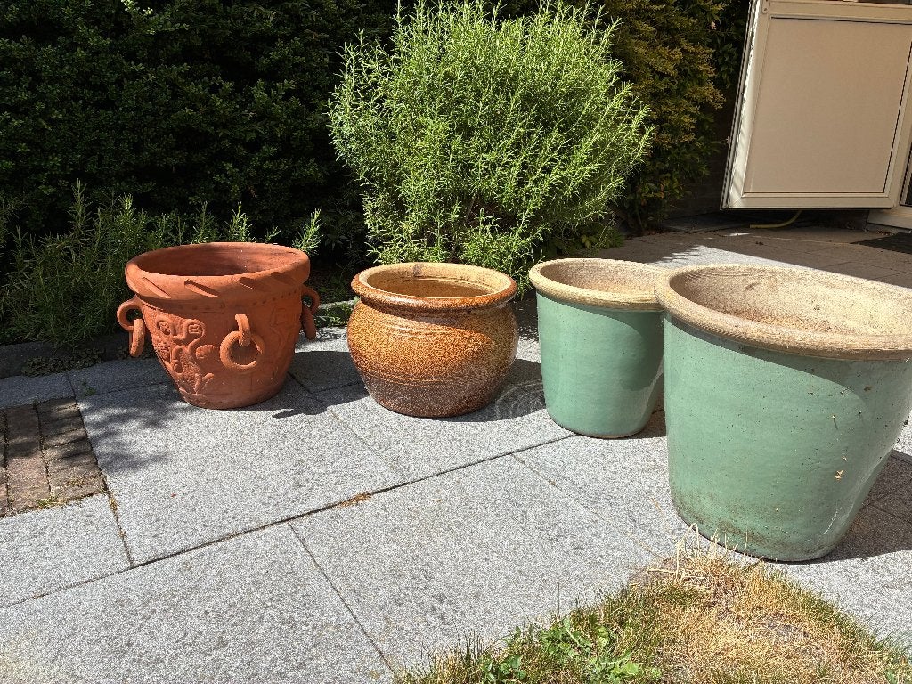 Bloempotten, Tuin en Terras, Rond, Zo goed als nieuw, Minder dan 40 cm, Ophalen
