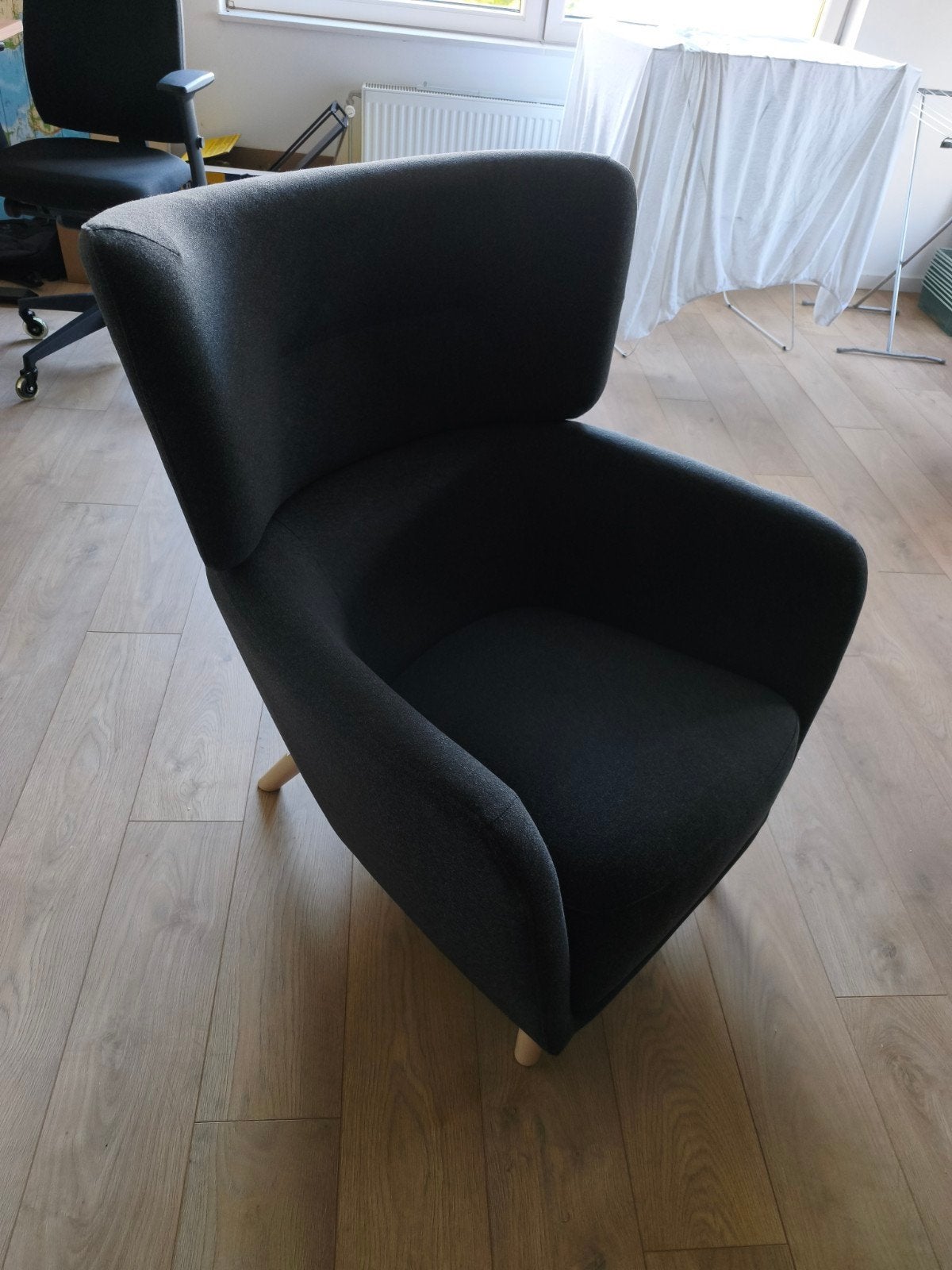 Ikea Oskarshamn stoel donkergrijs, Ophalen, Zo goed als nieuw, 75 tot 100 cm, 50 tot 75 cm