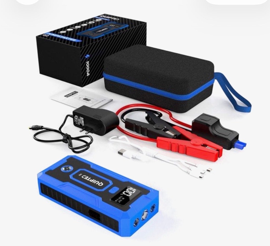 QUPTED Jumpstarter 7-in-1 Powerbank LED Zaklamp Kompas, Auto diversen, Jumpstarters, Zo goed als nieuw, Ophalen of Verzenden