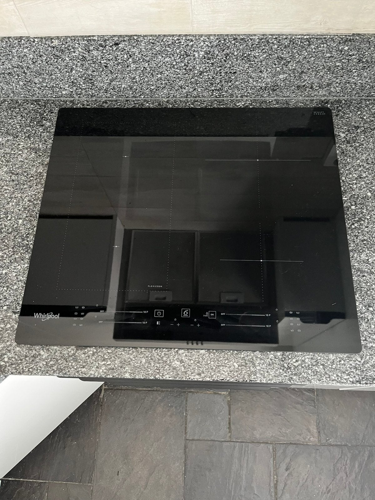 Inductie kookplaat: whirlpool schott ceran, Witgoed en Apparatuur, Ophalen, 4 kookzones, Zo goed als nieuw, Inbouw