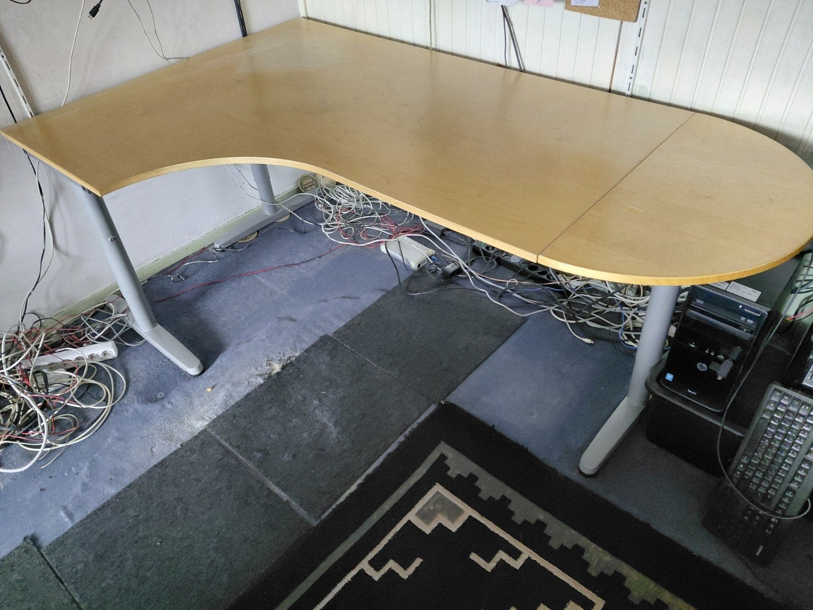 Ikea gallant bureau, Gebruikt, In hoogte verstelbaar, Hout, Geel