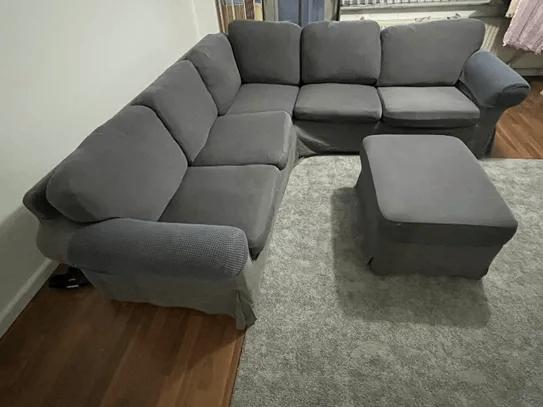 Corner sofa, 4-seat, Hakebo medium grey, Ophalen, Gebruikt