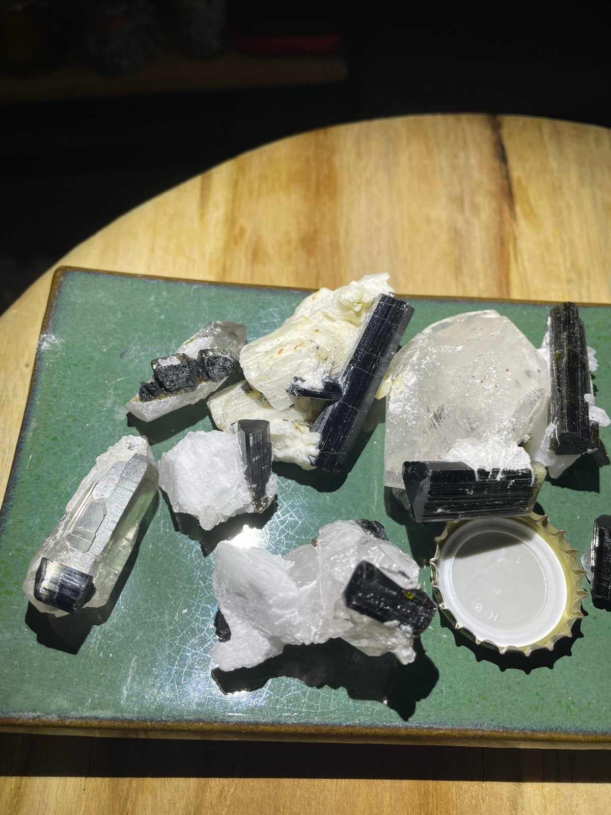 Tourmalijn Greencaps uit Stak Nala, Gilgit-Baltistan Pakista, Verzamelen, Verzenden, Mineraal