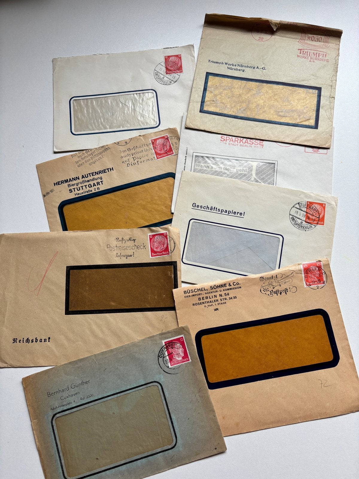 Kavel historische enveloppen Duitsland (oa WOII & Weimar), Ophalen of Verzenden, Envelop
