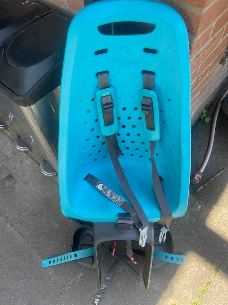 Kinderzitje fiets yepp blauw, Ophalen, Gebruikt, Achterzitje