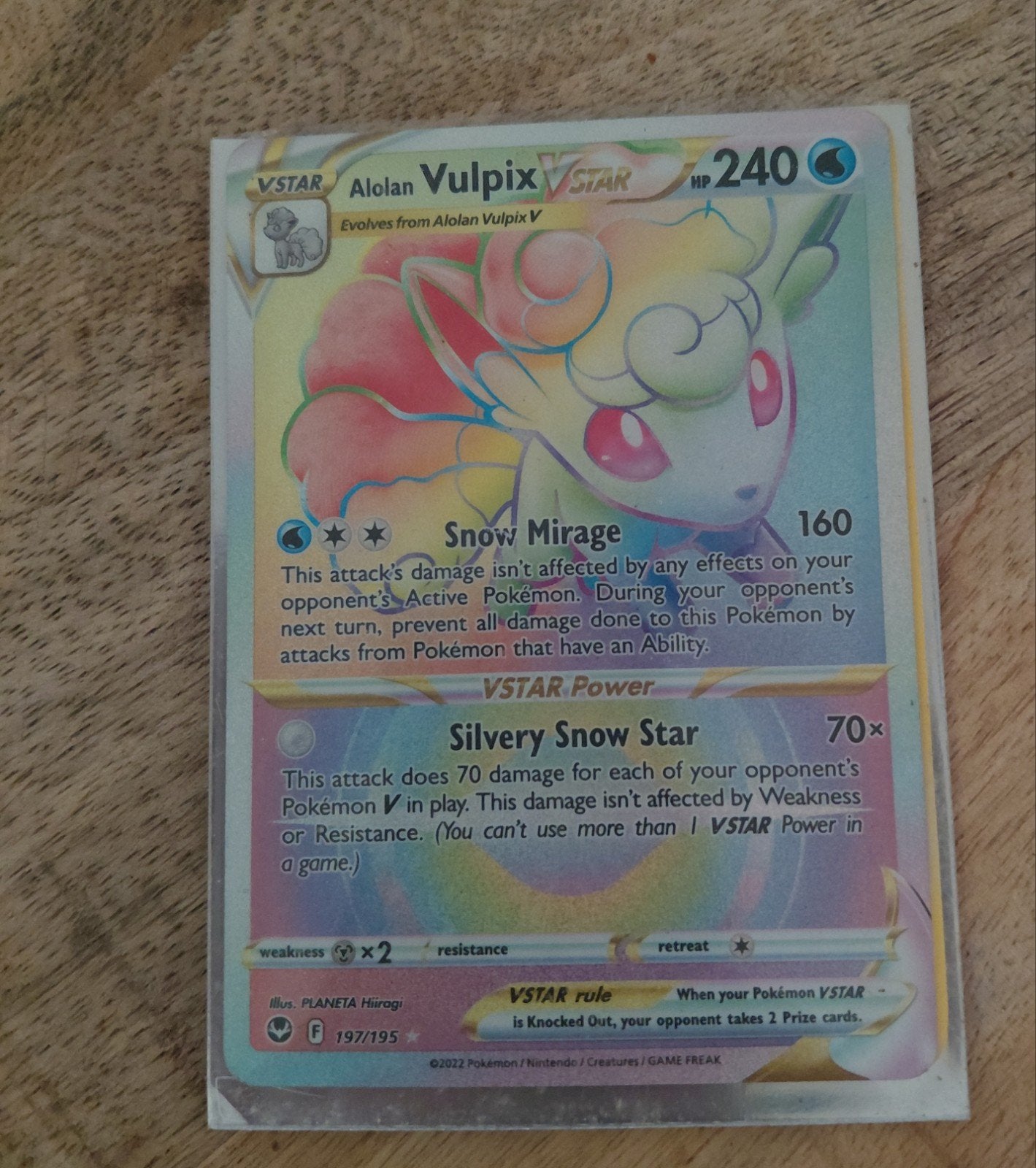 Alolan Vulpix VSTAR Pokémon Kaart (197/195) - Full Art, Ophalen of Verzenden
