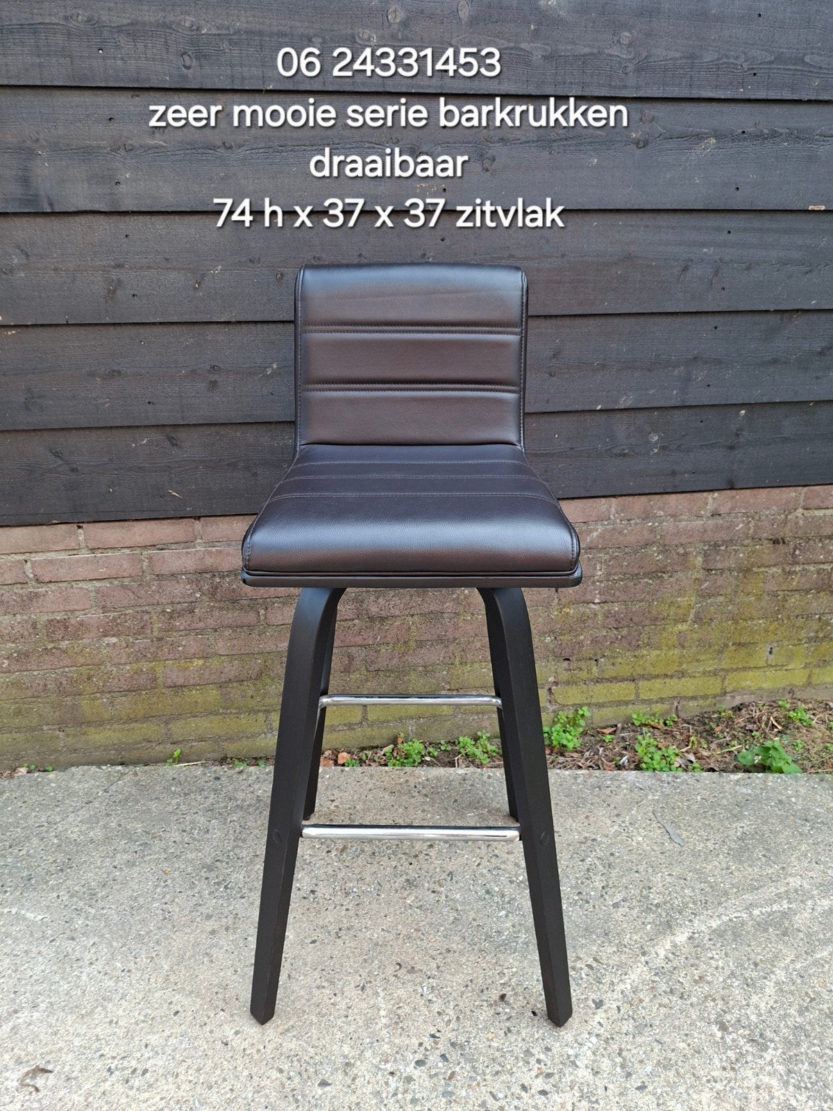 zeer mooie serie van 6 draaibare barkrukken, Huis en Inrichting, Barkrukken, Ophalen, 5 krukken of meer, 60 tot 90 cm, Zo goed als nieuw