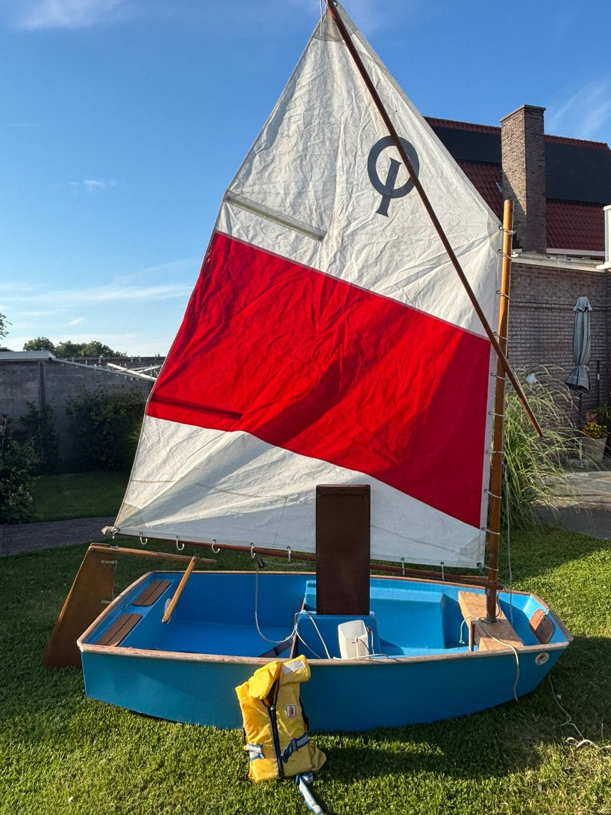 Optimist zeilboot met houten mast, vaarklaar, Ophalen, Gebruikt, Overige typen, Minder dan 15 m²