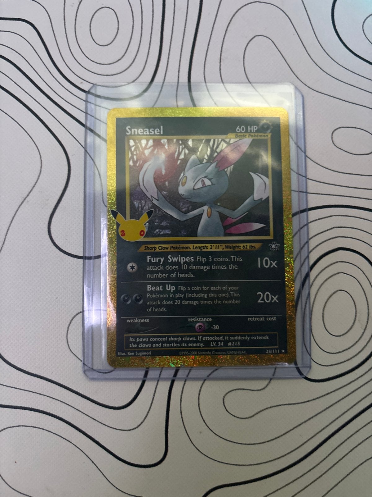 Sneasel Celebrations 25th Anniversary Pokémon Kaart, Ophalen of Verzenden, Zo goed als nieuw, Losse kaart, Foil
