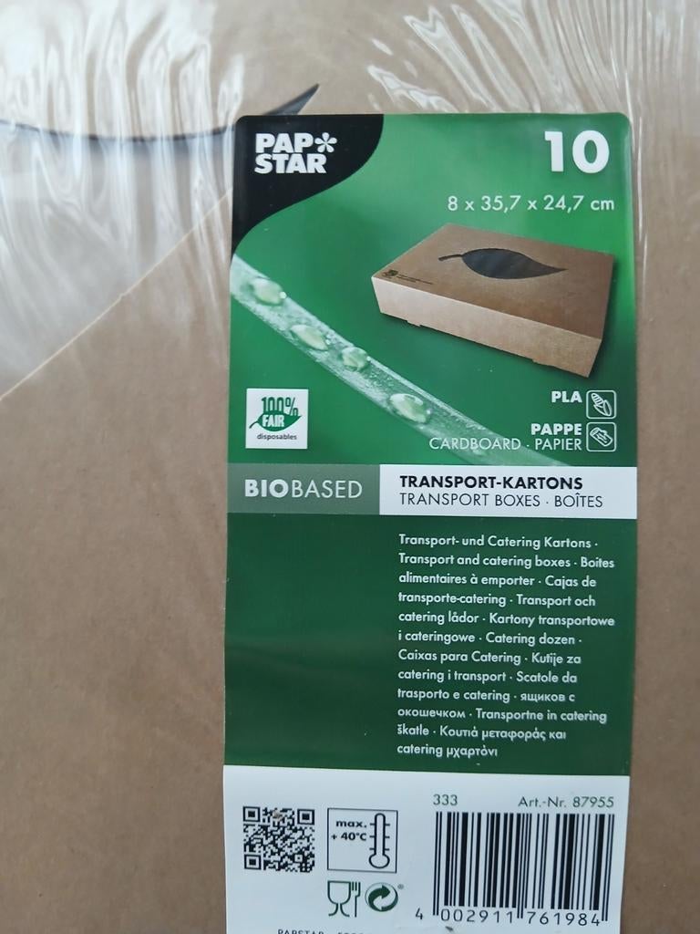 Papstar Biobased Transportdozen - 10 stuks per pak, Ophalen of Verzenden, Nieuw
