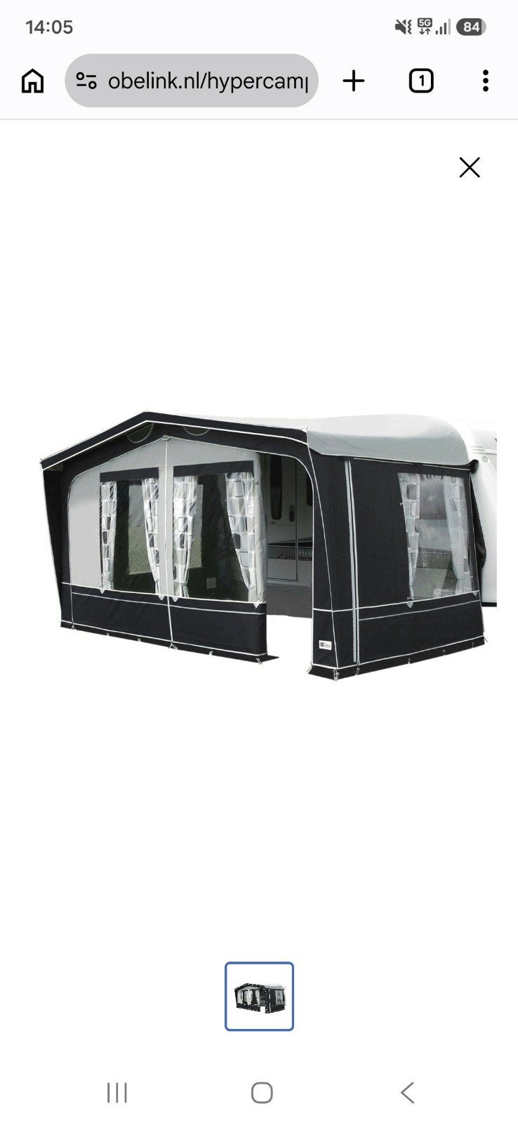 Hypercamp Bermuda 240 Diepe Voortent Maat 9 met Frame, Caravans en Kamperen, Voortenten en Luifels, Ophalen, Gebruikt, Ten Cate All Season 240g/m2