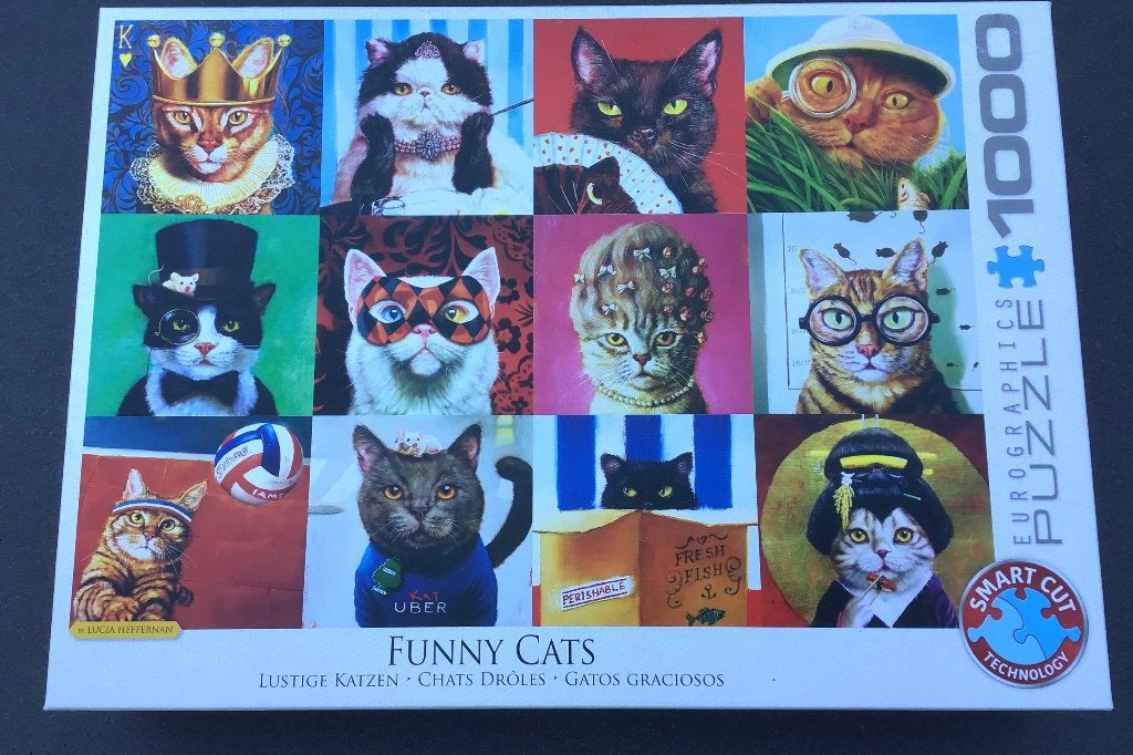 Funny cats - Eurographics by Lucia Heffernan *ZGAN*, Ophalen of Verzenden, Minder dan 500 stukjes, Zo goed als nieuw, Legpuzzel