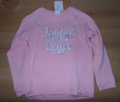 NIEUW: Roze sweater van C&A met leuke tekst maat 128, Ophalen of Verzenden, Nieuw, Meisje, Trui of Vest
