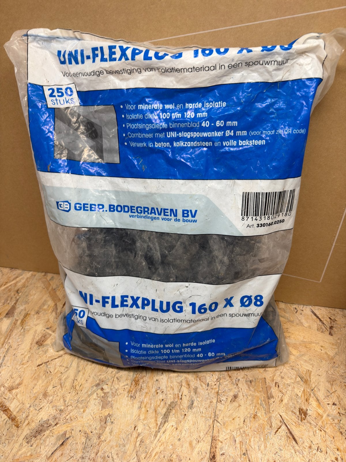Uni-Flexplug 160 x Ø8, Ophalen, Overige materialen, 12 cm of meer, Nieuw