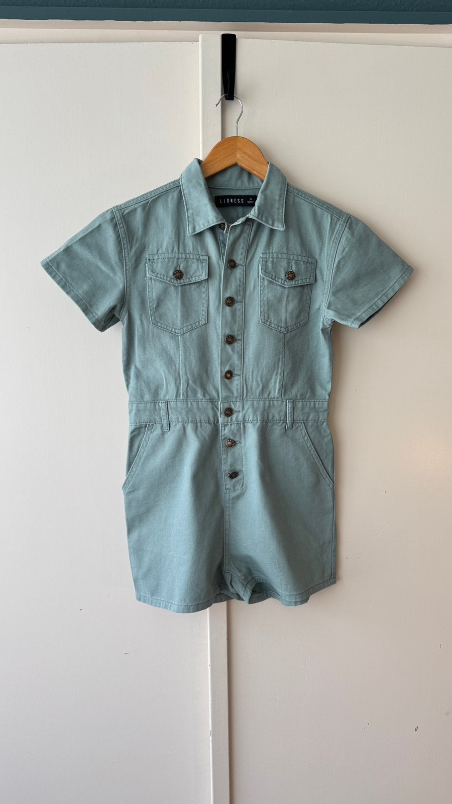 Lioness playsuit salie groen S 36 utility kort jumpsuit jean, Ophalen of Verzenden, Zo goed als nieuw, Maat 36 (S), Groen