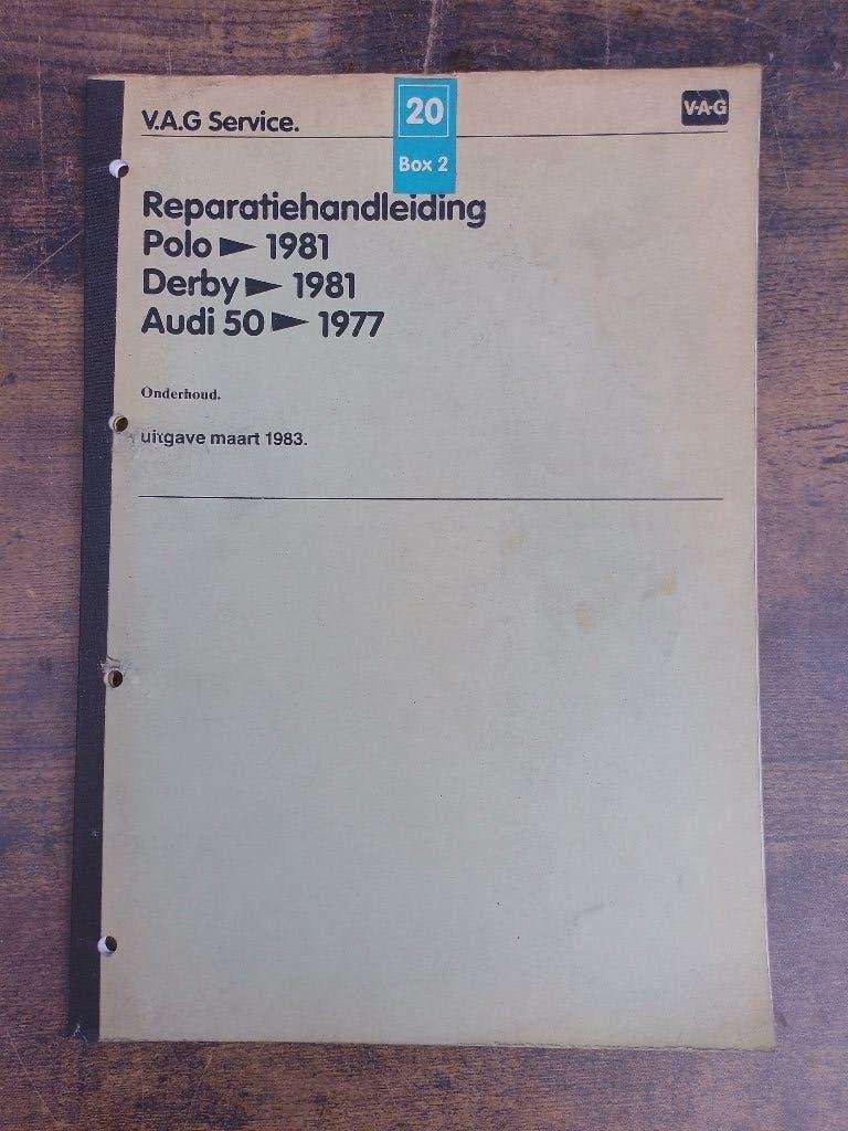 Audi 50 - Polo1 en Derby dealer werkplaatsboek Onderhoud, Ophalen of Verzenden, Gelezen, Audi
