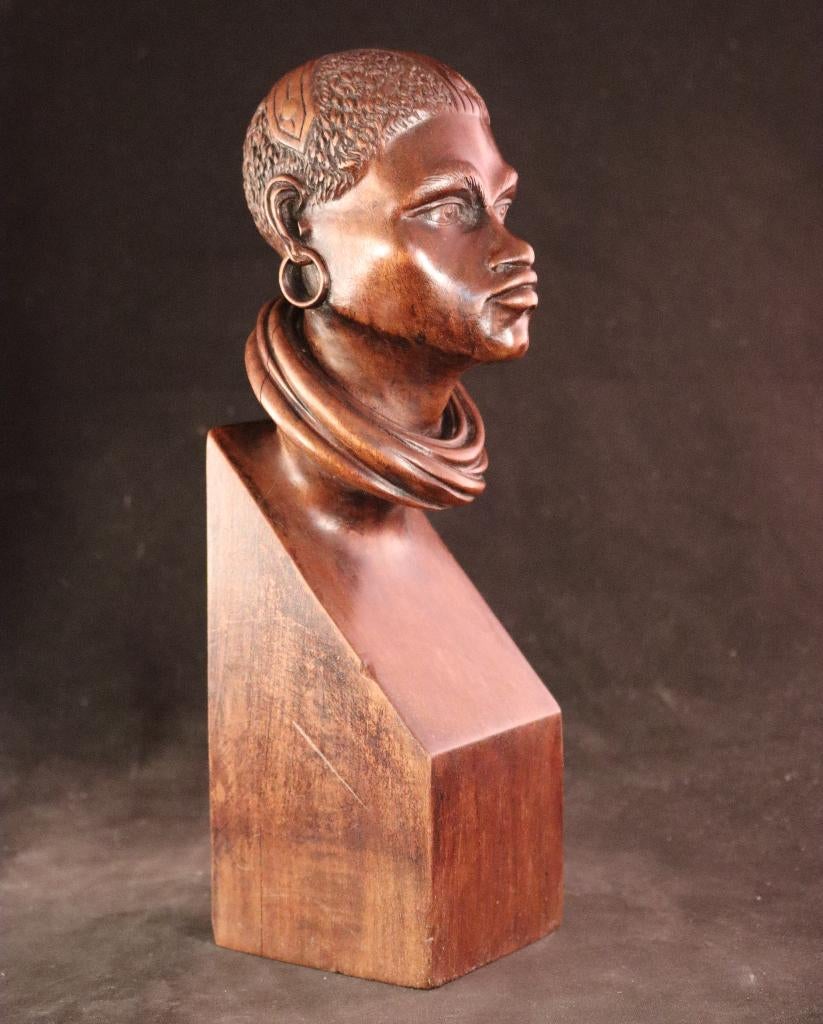 Gesigneerd houten sculptuur, Antiek en Kunst, Kunst | Beelden en Houtsnijwerken, Ophalen of Verzenden