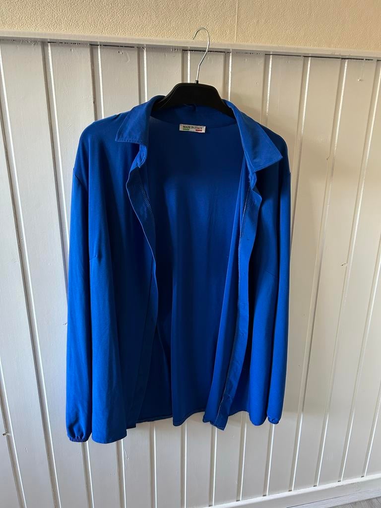 Mooi blauw travelstof setje met satijnen hemdje - XL, Ophalen of Verzenden, Nieuw, Maat 46/48 (XL) of groter, Blauw