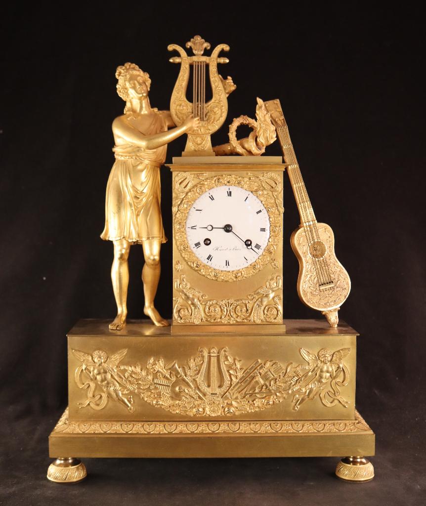 Antieke vergulde Franse pendule, Ophalen of Verzenden