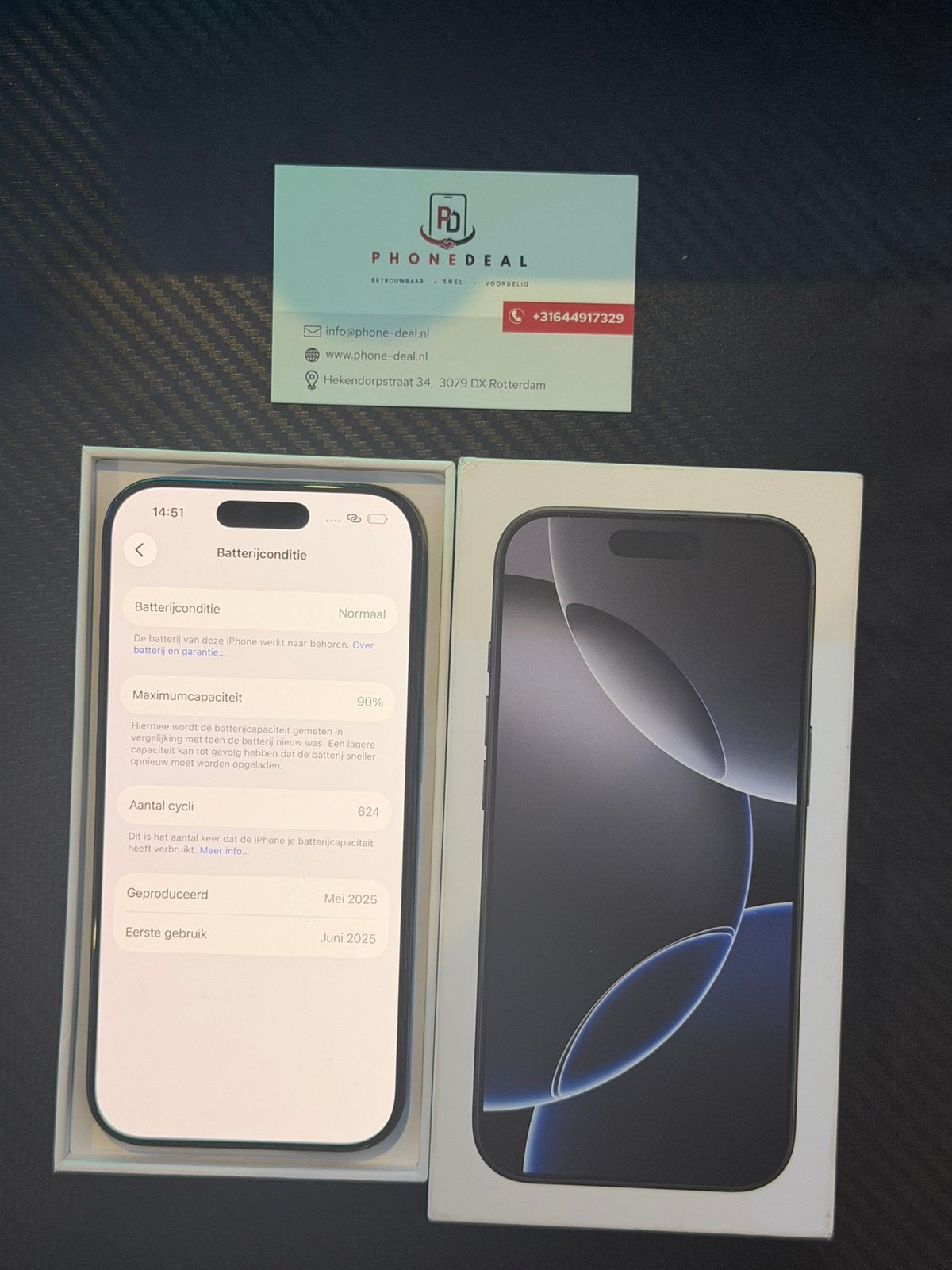 iPhone 16 pro 128 gb factuur + Garantie, Telecommunicatie, IPhone 16 Pro, Apple, Zwart, Ophalen of Verzenden