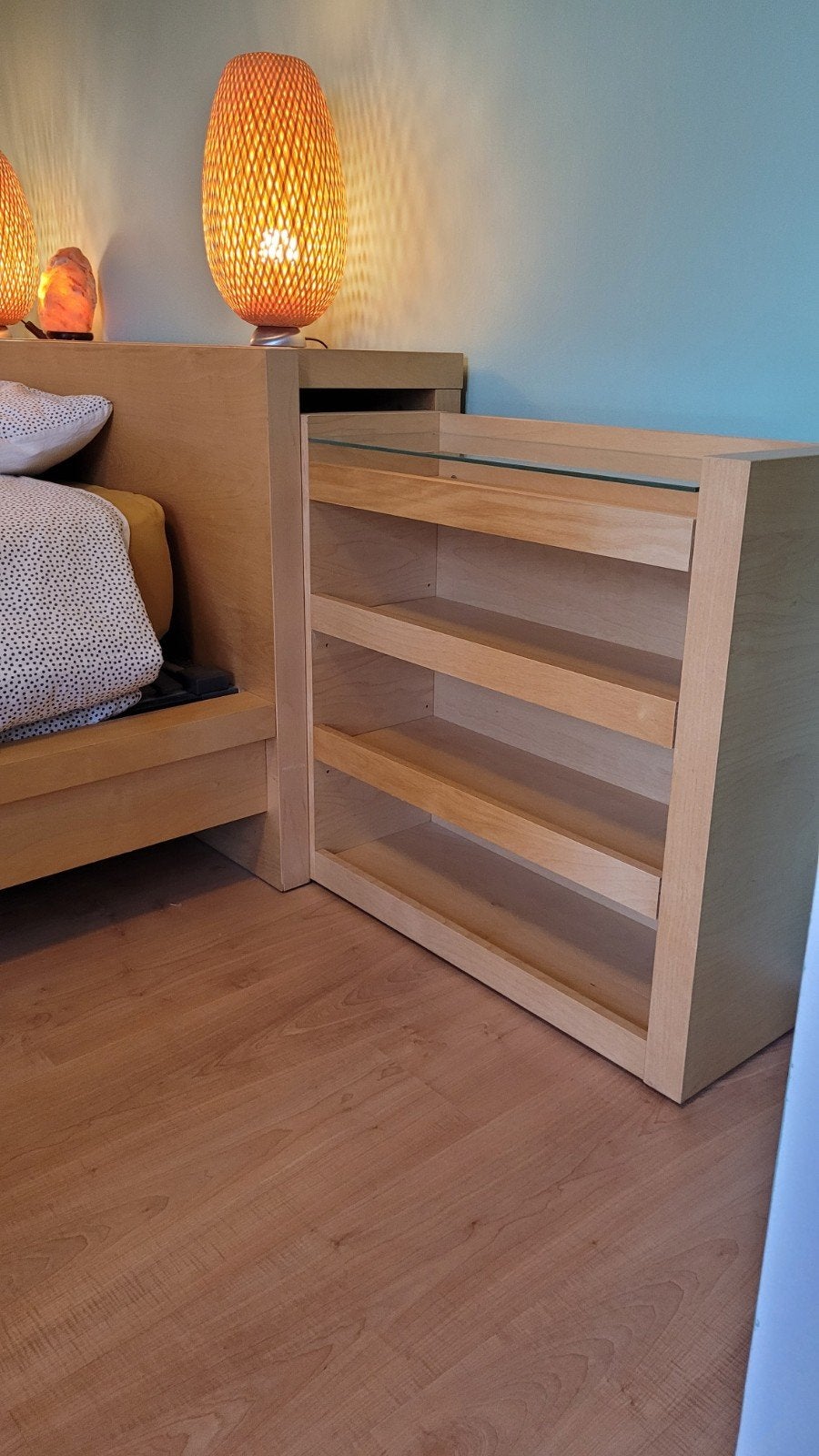 Foto 4 van Ikea Malm tweepersoonsbed met uitschuifbaar hoofdeinde