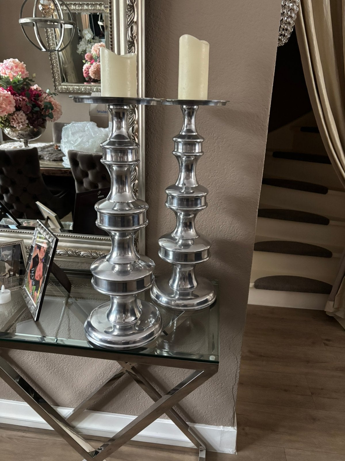 Te koop mooie  2 Riverdale  kandelaars, Huis en Inrichting, Riverdale, Ophalen of Verzenden, Zo goed als nieuw, Zilver
