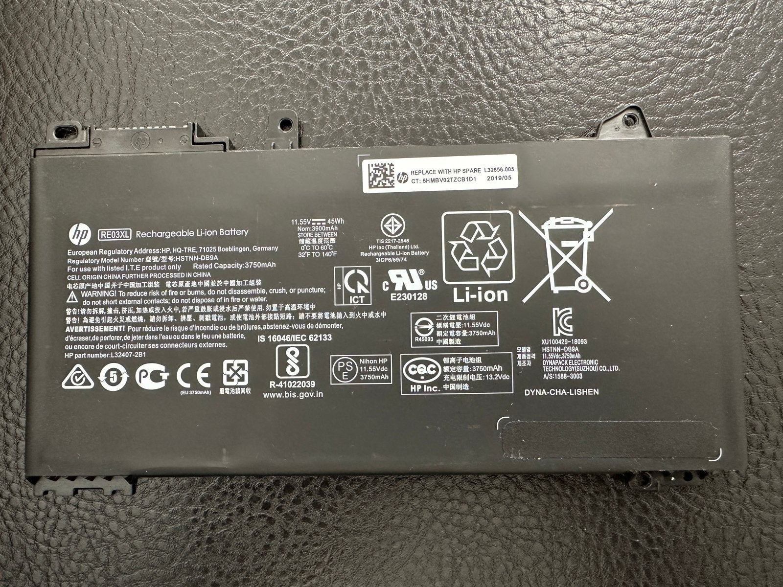 Originele HP Laptop Accu (RE03XL), Ophalen of Verzenden, Zo goed als nieuw