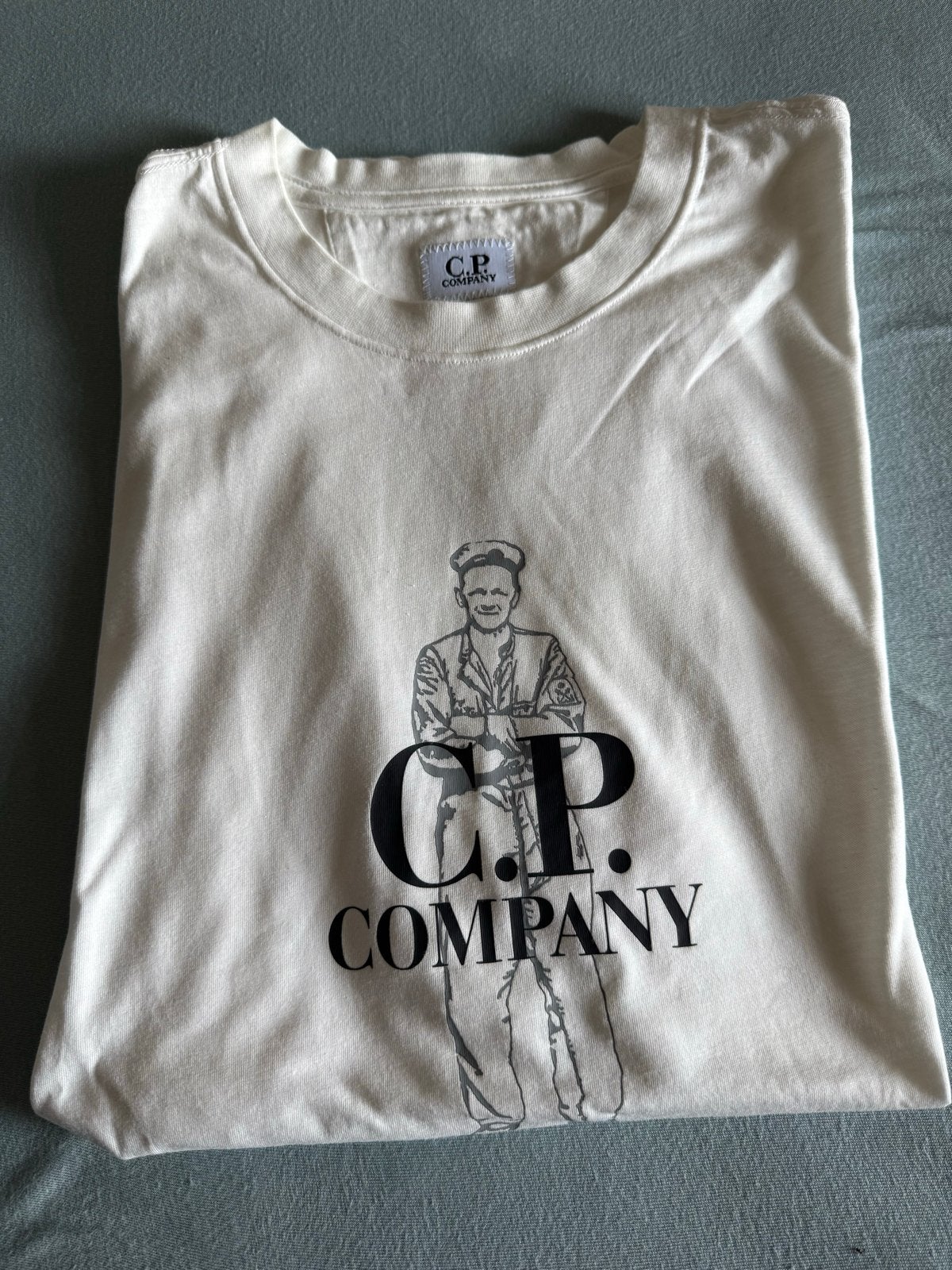C.P. Company T-shirt met print - Maat M, Ophalen of Verzenden, Zo goed als nieuw, Maat 48/50 (M), Wit