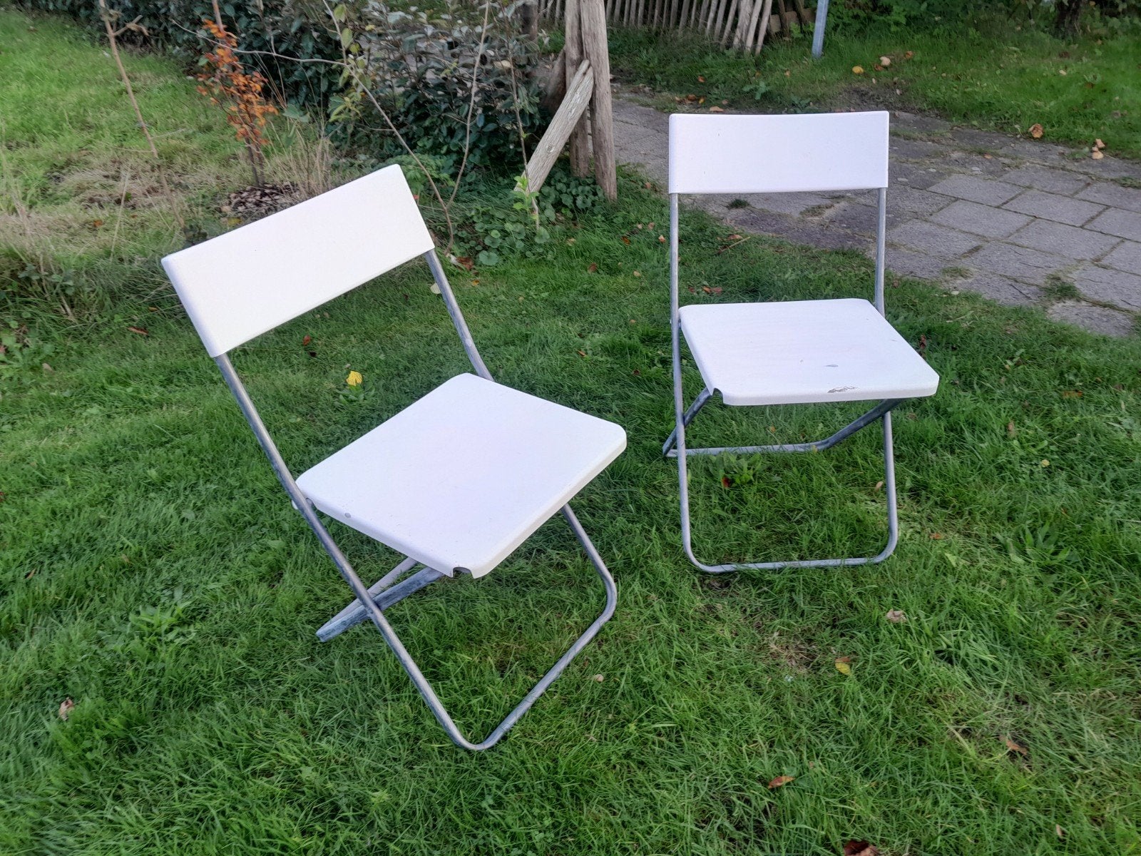 2x ikea klapstoel fejan / gunde klapstoelen, campingstoelen, Huis en Inrichting, Twee, Wit, Ophalen of Verzenden, Kunststof