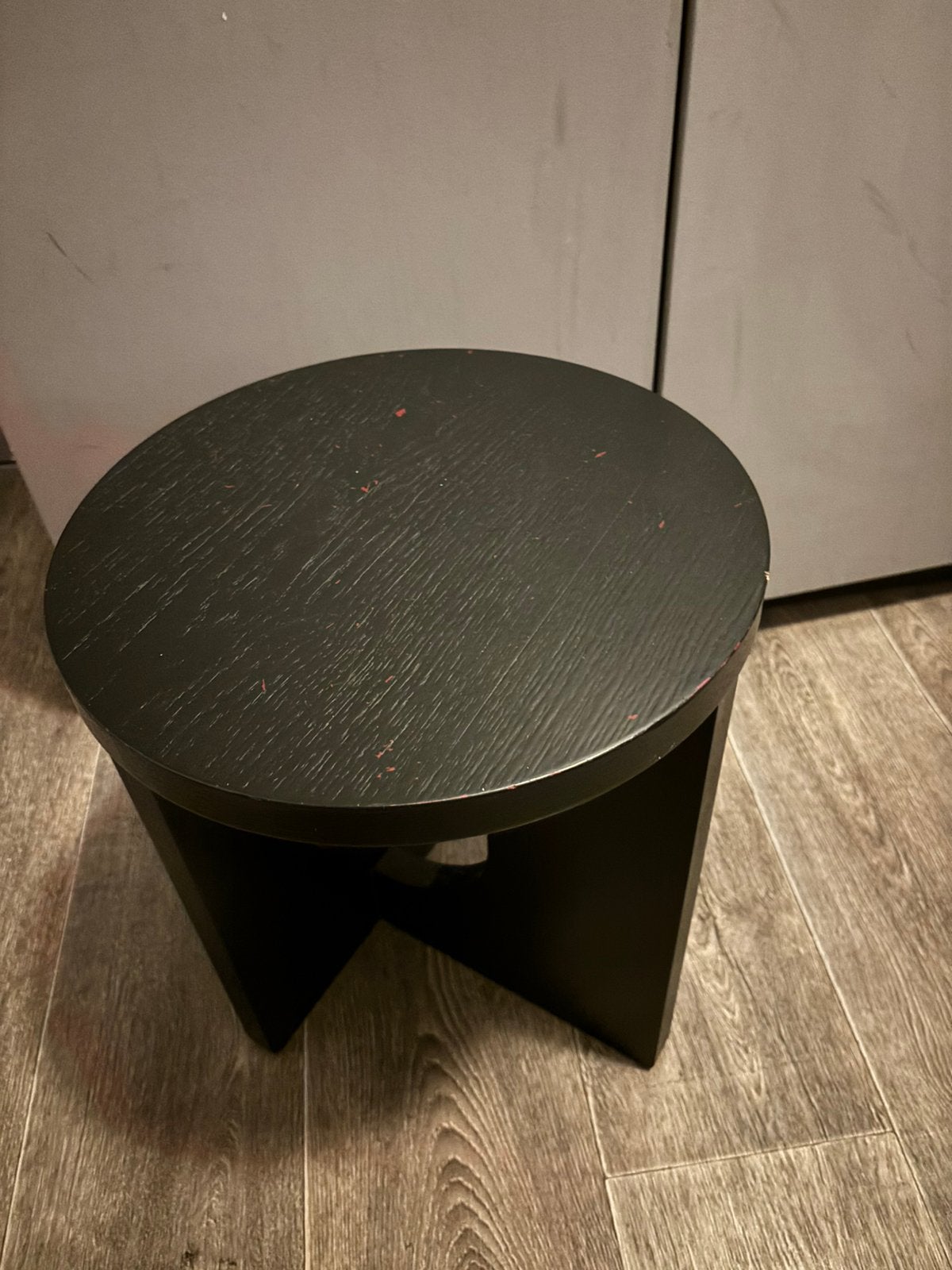 Houten tafeltje zwart, Minder dan 45 cm, Minder dan 55 cm, Gebruikt, Rond