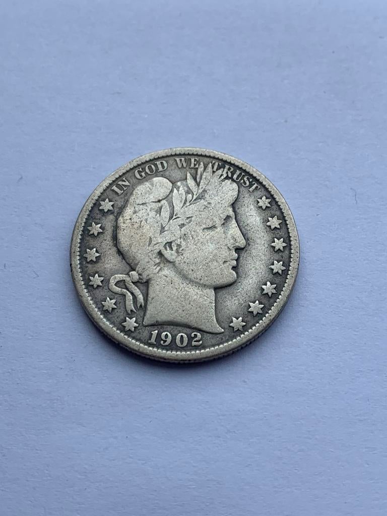 Zilveren Quarter Dollar 1902 - Barber Head, Ophalen of Verzenden, Noord-Amerika, Losse munt, Zilver