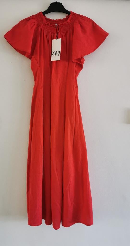 ZARA linnenmix jurk mt. S, Kleding | Dames, Verzenden, Zara, Nieuw, Cocktailjurk