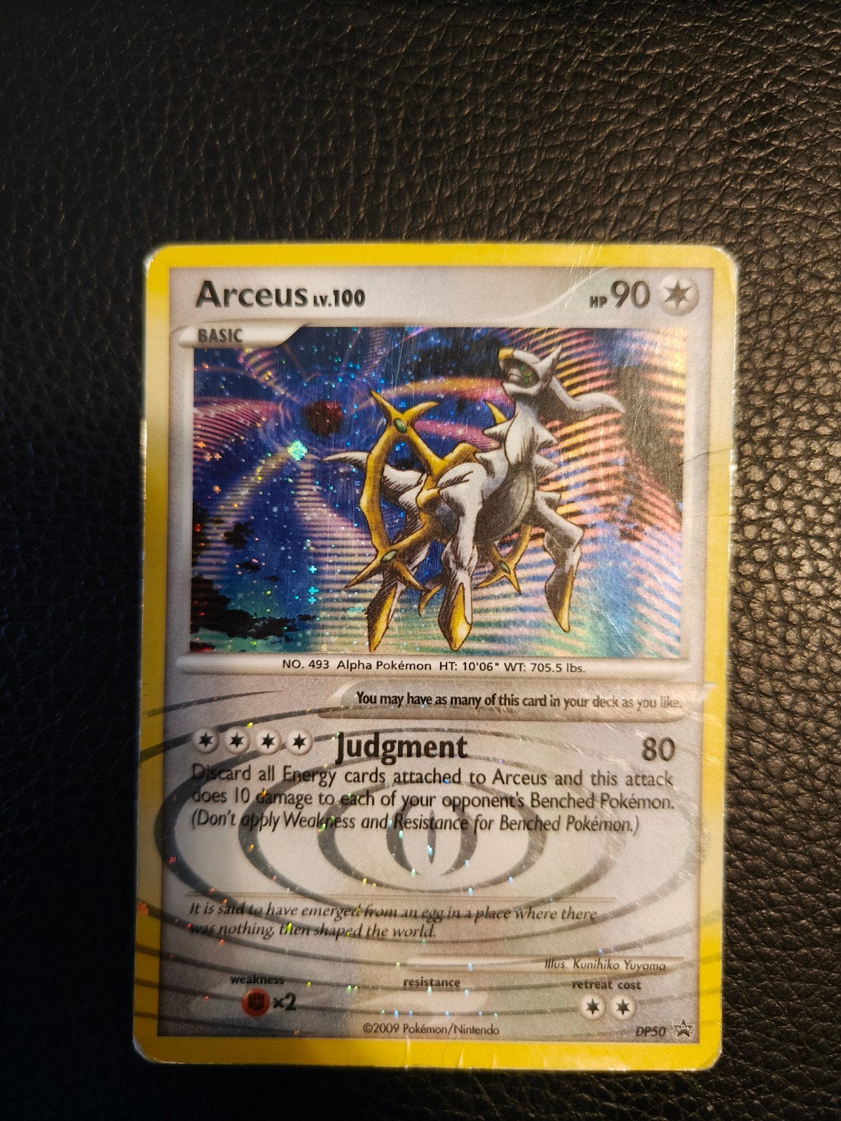 Arceus LV.100 Holo Pokémon Kaart DP50, Ophalen of Verzenden, Gebruikt, Losse kaart, Foil