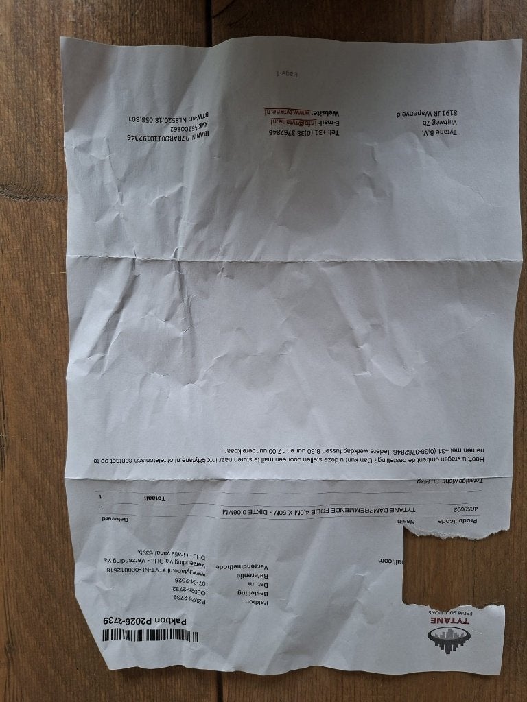 dampremmende folie Tytane, Doe-het-zelf en Verbouw, Zeil en Folie, Ophalen, Nieuw, 15 m² of meer, Folie