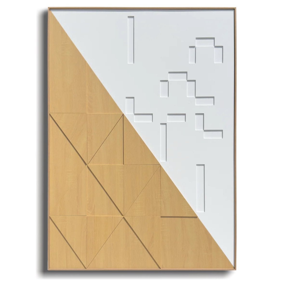 NIEUW: Uniek handgemaakt 3D kunstwerk 100 x 140 cm, Antiek en Kunst, Ophalen, Abstract, Hout, 3D-effect