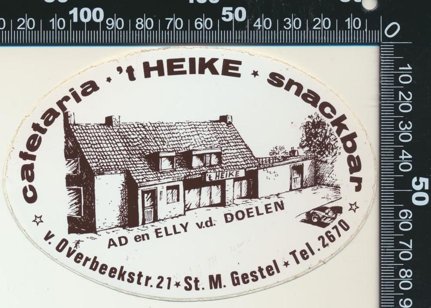 Sticker: Cafetaria Snackbar Het Heike - Sint Michielsgestel, Ophalen of Verzenden, Zo goed als nieuw, Bedrijf of Vereniging