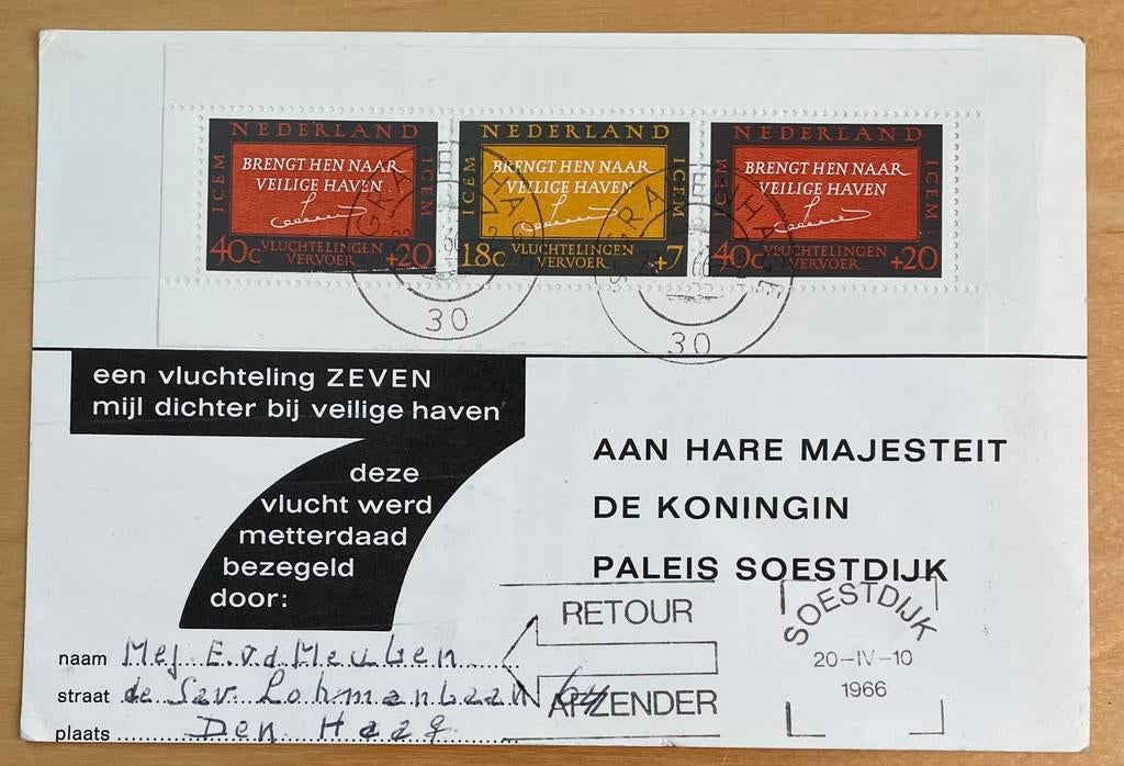 Postzegels Nederland; blok 858 op briefkaart, Postzegels en Munten, Ophalen of Verzenden, Na 1940, Gestempeld