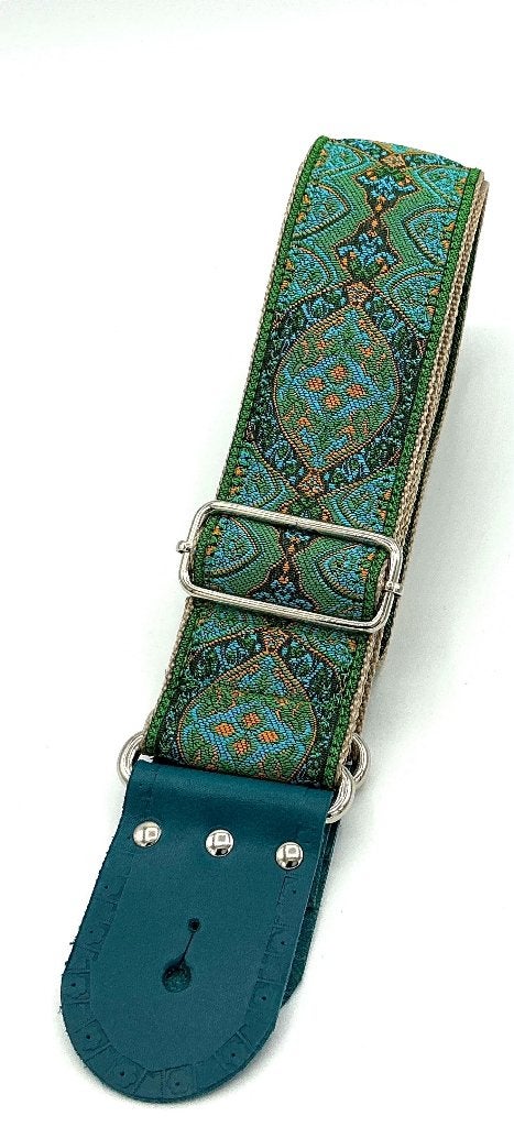 Gitaarband GBStof006 groen turkoise barok bohemian 167cm, Verzenden, Nieuw, Akoestische gitaar
