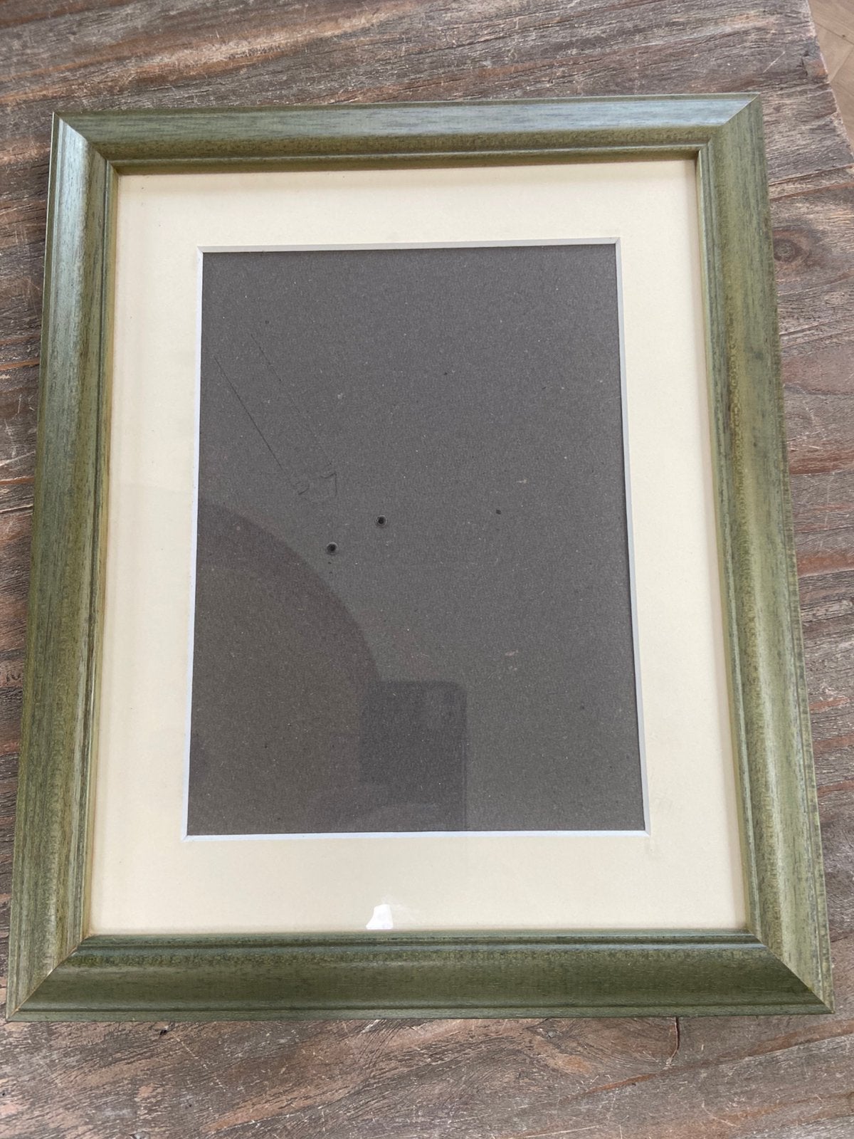 Groen houten lijstje met glas 34,5x28,5cm, Huis en Inrichting, Minder dan 50 cm, Gebruikt, Ophalen of Verzenden, Minder dan 50 cm