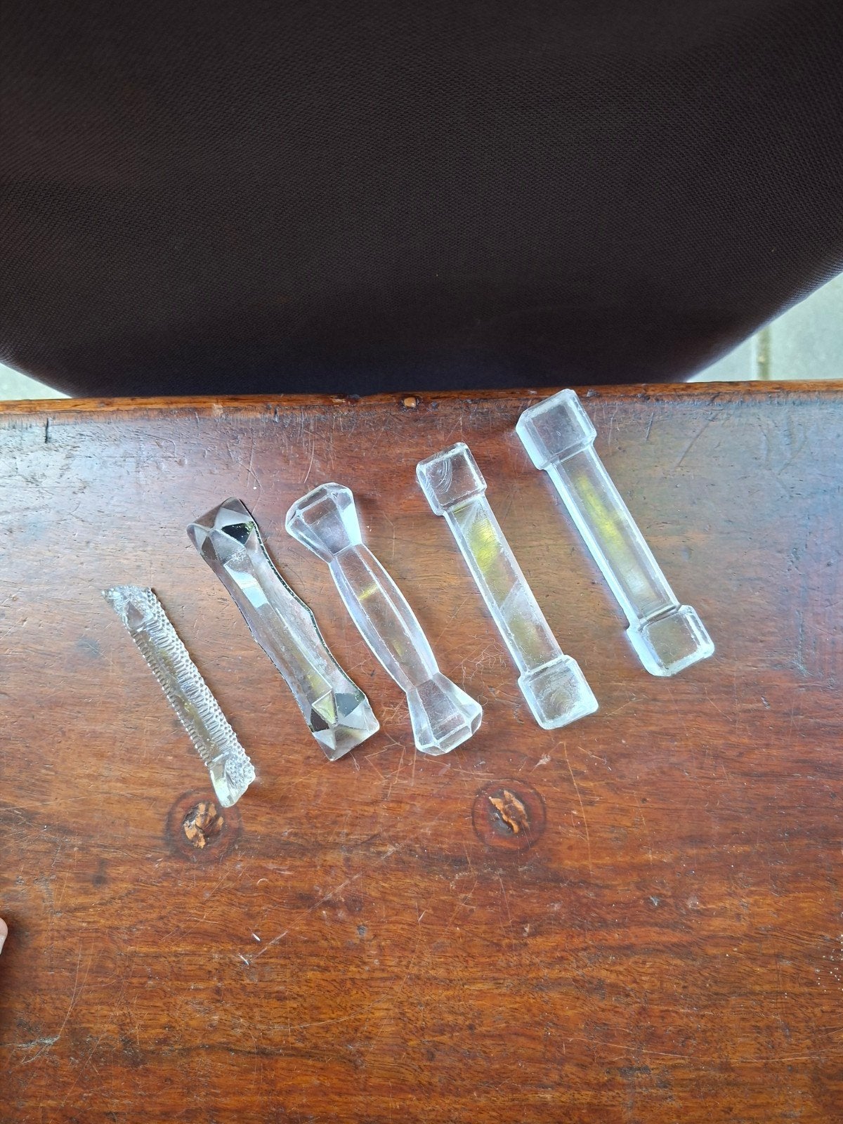 Set van 5 Vintage Glazen Messenleggers, Ophalen of Verzenden