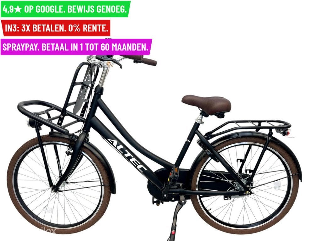 Meisjesfiets Altec Dutch Mat zwart/24"/43cm/3ver - Garantie/, Fietsen en Brommers, Fietsen | Meisjes, Nieuw, Altec, Facebikenl@gmail.com