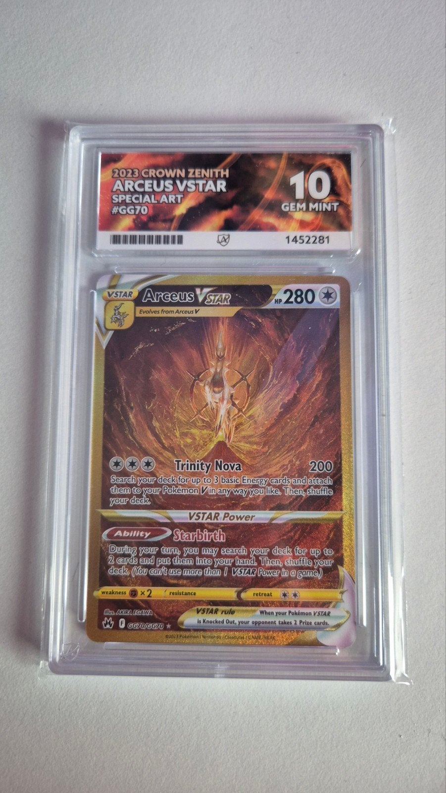 arceus vstar gg70 Ace 10, Ophalen of Verzenden, Zo goed als nieuw, Losse kaart, Foil
