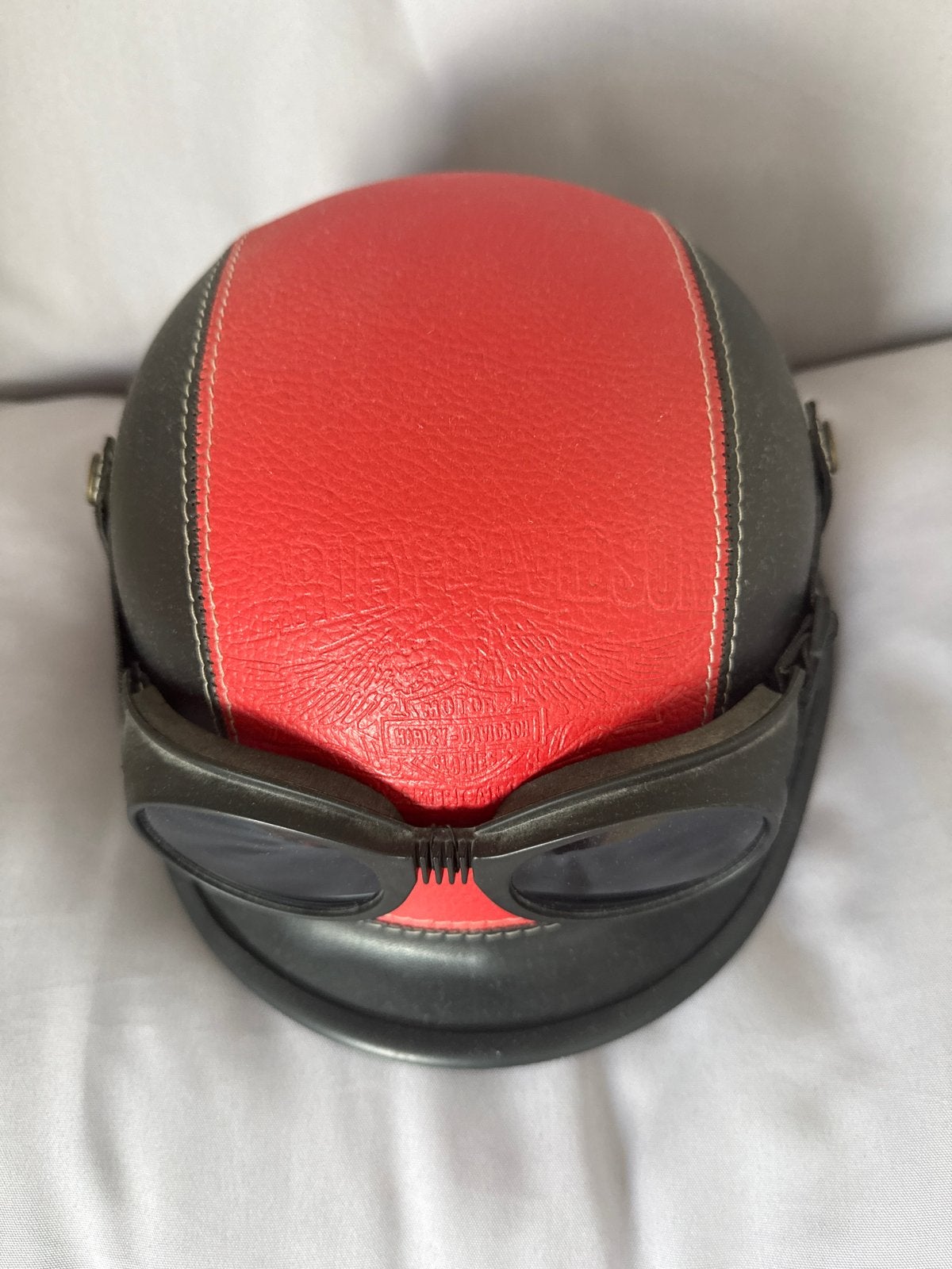Harley-Davidson Jethelm met bril - Rood/Zwart, Overige merken, Heren, Jethelm, Ophalen of Verzenden
