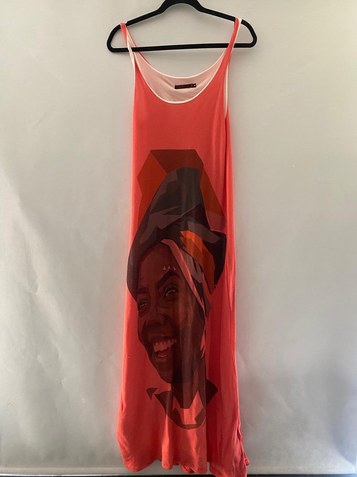 Soul Bamba maxi jurk met artistieke print – maat S 36, Ophalen of Verzenden, Zo goed als nieuw, Roze, Maat 36 (S)