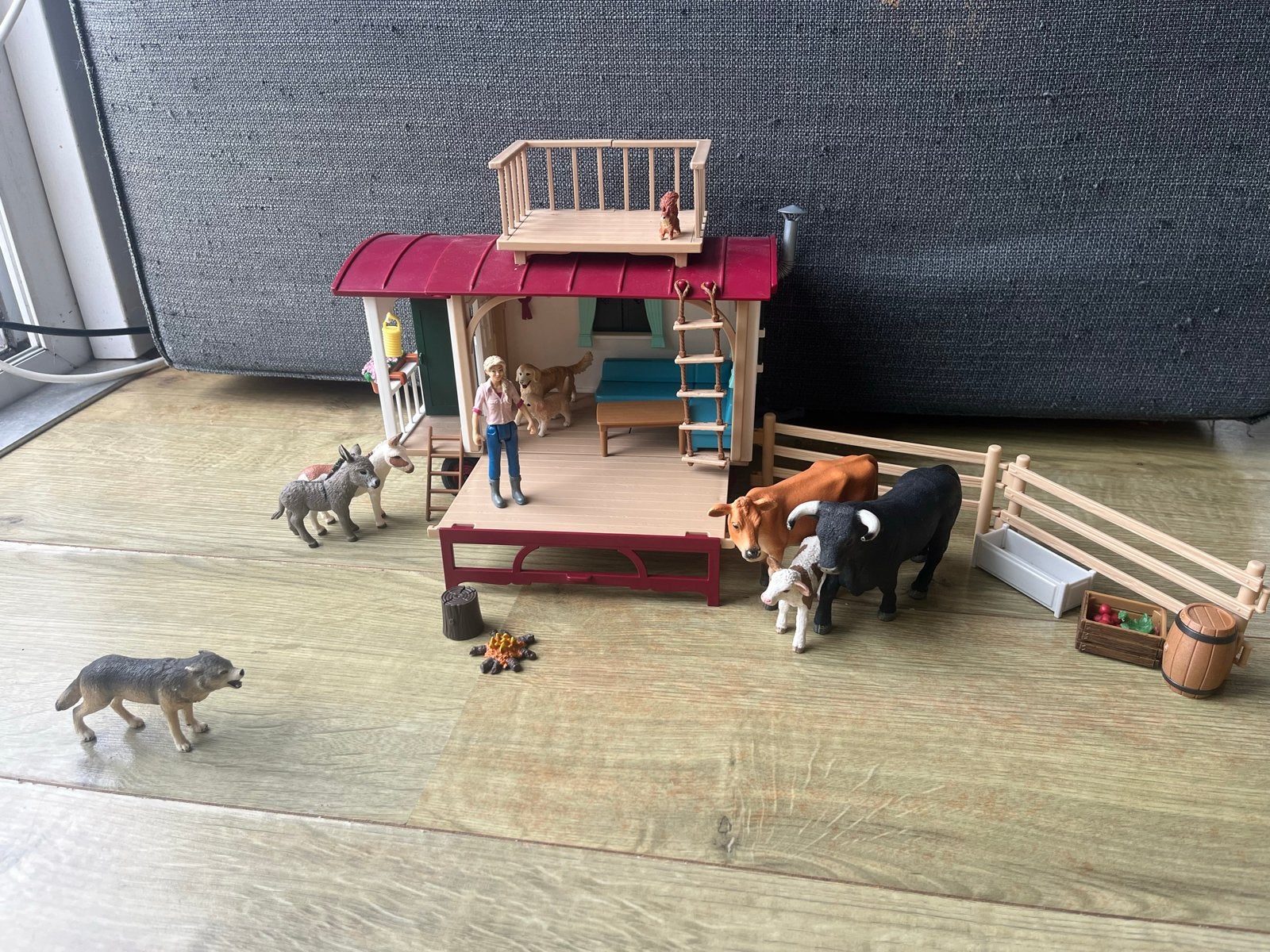 Schleich Caravan met Dieren en Accessoires, Ophalen, Zo goed als nieuw, Jongen of Meisje