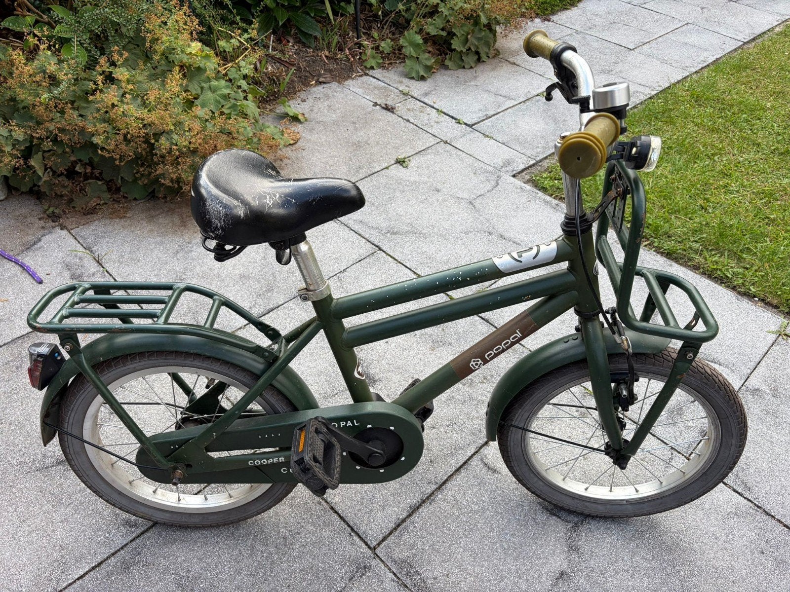 Popal Cooper 16 inch kinderfiets - Groen, Ophalen, Velgrem, Popal, 16 tot 20 inch