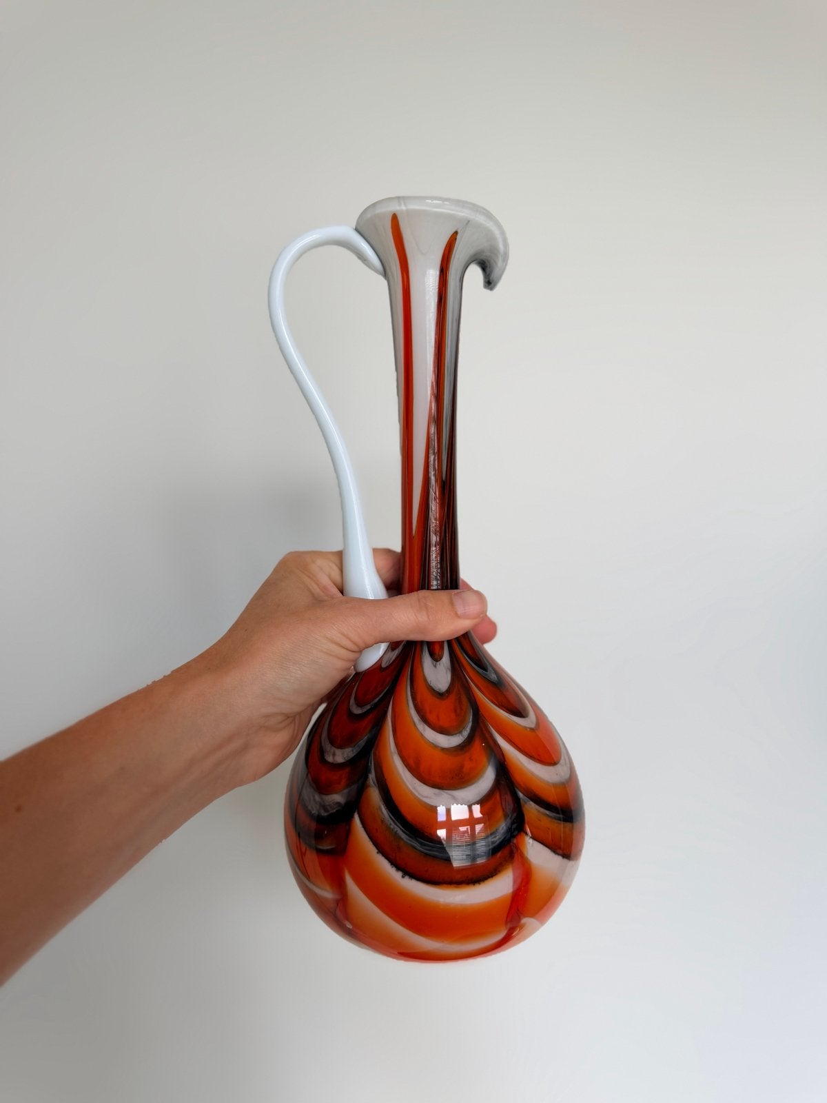 Vintage Opaline Florence Glazen Schenkkan / Vaas Jaren 70, Ophalen