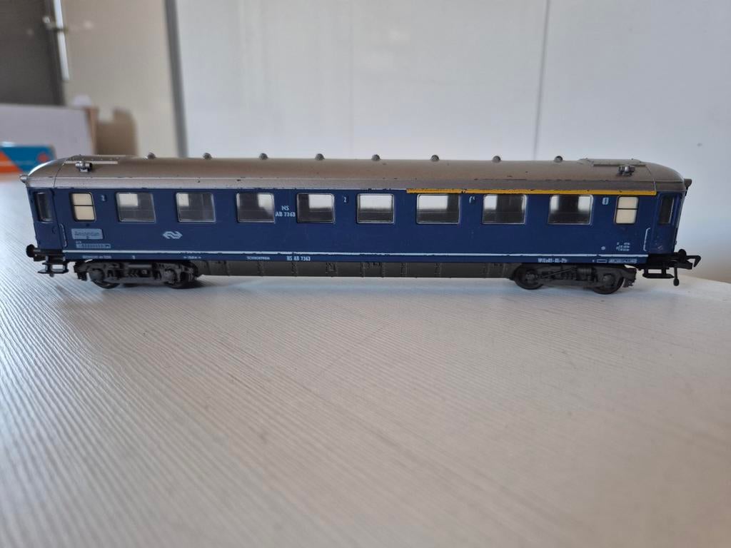 3 Fleischmann H0 NS 5154 rijtuigen AB 7363, Hobby en Vrije tijd, Gebruikt, Gelijkstroom, Fleischmann, Wagon