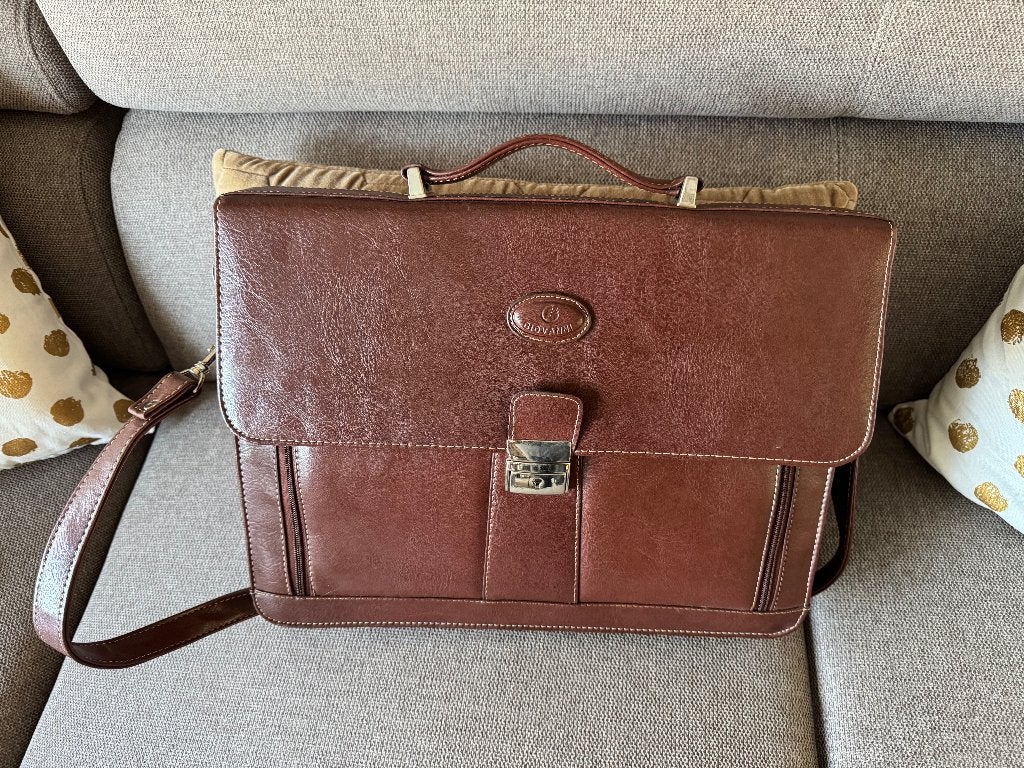 Lederen ( akte ) tas vol leder, 40 tot 60 cm, 30 cm of meer, Bruin, Ophalen of Verzenden