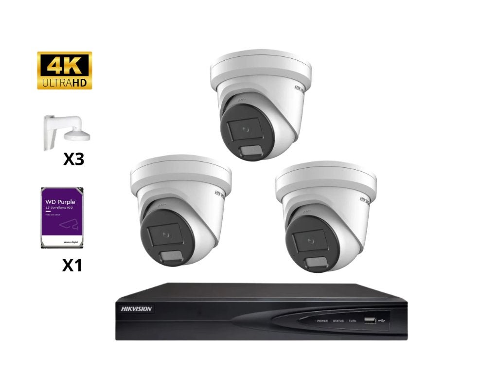 Hikvision DS-2CD2387G2H-LISU/SL 4K Camera + NVR + Beugels, Ophalen of Verzenden, Nieuw, Buitencamera